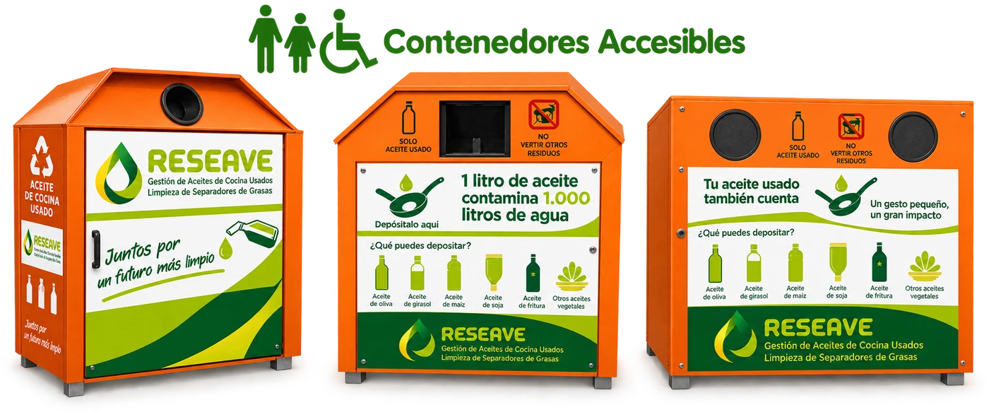 Contenedores de aceite usado en la vía pública